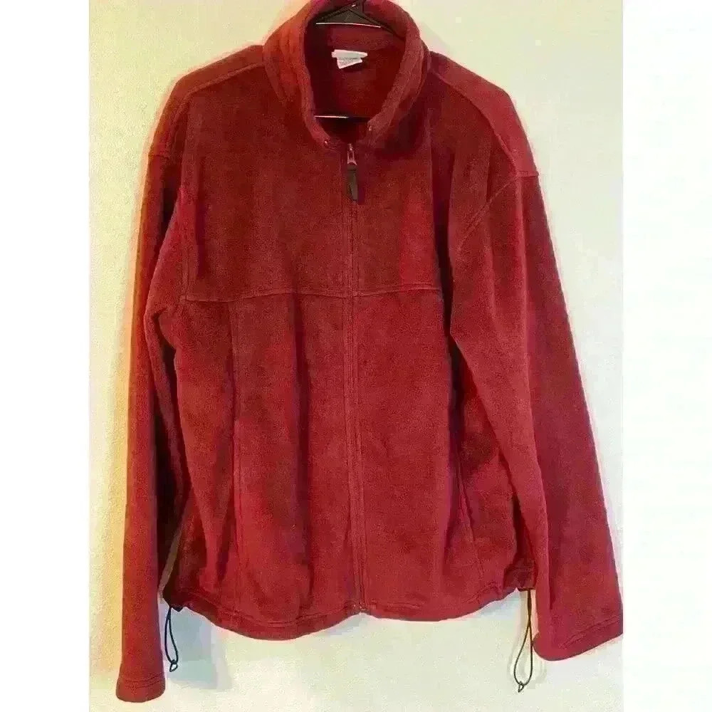 Bass Pro Shop Womens Large Maroon Zip Up Jacket